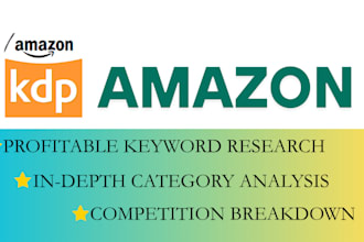 do amazon KDP book keywords, category, competition, and niche research for you