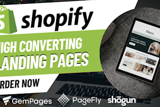 design or clone shopify landing page design with pagefly gempages shogun replo