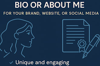 write a captivating bio and about me for your brand or website