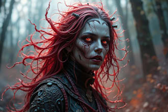 create a unique fantasy horror character art