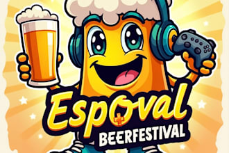 design high quality esport beer festival mascot logo with creative concepts