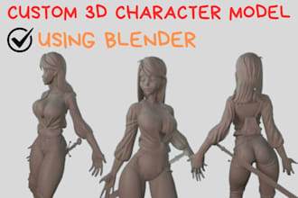create custom 3d model, nsfw character sculpting using blender