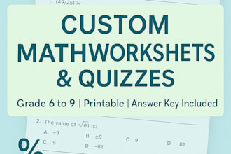 create math worksheets and quizzes for school students