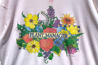 draw vintage flower logo tshirt and brand design