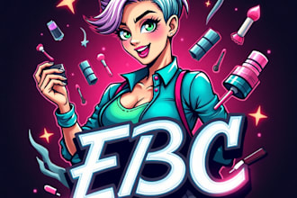 design high quality esport cosmetics mascot logo with free source file