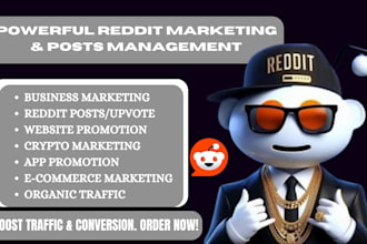 promote ecommerce business website with reddit marketing crypto and saa, ai app
