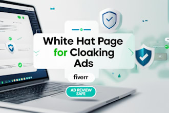 create clean white hat page for your cbd, vape, pills ads cloak