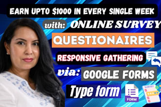 create online survey questionaire, responsive using google forms and type form