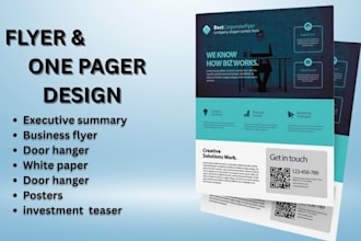 design canva one pager , executive summary, lookbook, sales sheet, canvabrochure