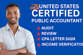 prepare review audit business financial statements issue USA CPA letter mortgage