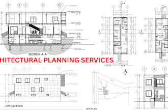 architectural planning, 2d floor plan drafting, blueprint house plan cad drawing
