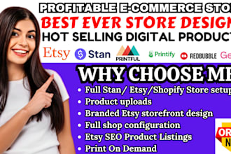 design etsy digital products,stan store, etsy, shopify print on demand, etsy SEO