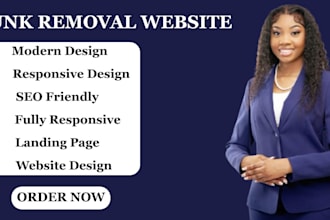 design junk removal website for waste dump removal garbage pickup service