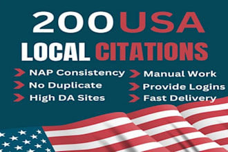 do 350 USA local citations and directory submission for local SEO