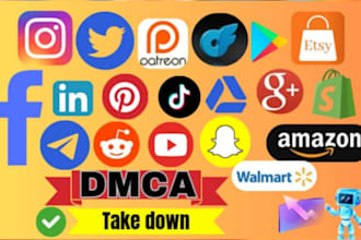 send dmca takedown notice to report google,reddit,ebay,etsy,shopify,fb,onlyfans