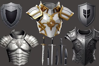 sculpt 3d wearable armor 3d model pepakura armor 3d weapon mask for 3d printing