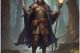 do dnd character illustration or dnd party character art