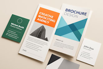design modern business cards, flyers, and brochures for your brand