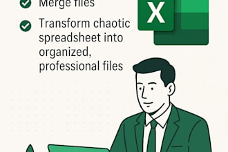 clean, format, merge, split excel data