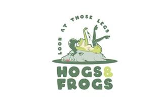 design bachelor party hogs frogs logo