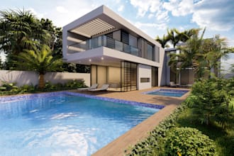 design realistic 3d exterior render