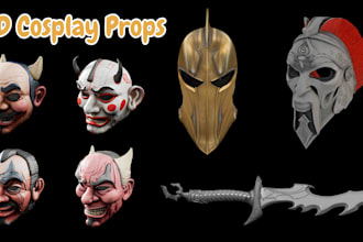 do 3d cosplay prop, halloween 3d mask, cosplay 3d model, cosplay armor 3d helmet