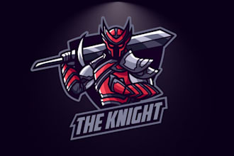 create esport knight helmet mascot  logo