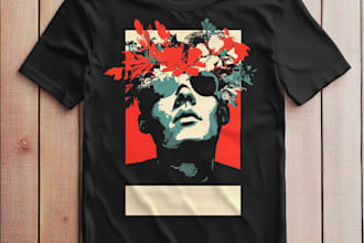 design a vintage badge tshirt merchandise for your brand