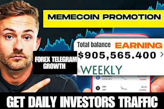 hit 90m investor twitter marketing, memecoin promotion, forex telegram promotion