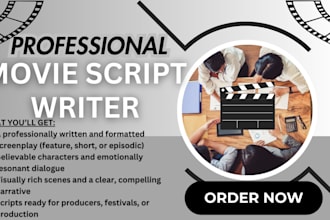 be movie script writer, screenplay, screenwriting, film script, movie script