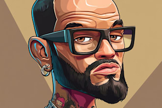 draw caricature logo vector portrait