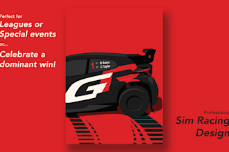 create a professional poster design for your sim iracing acc rf2 f1