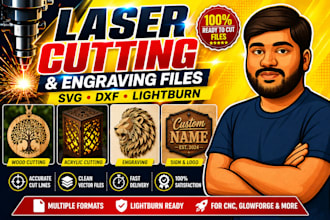 create svg dxf files for laser cutting and engraving
