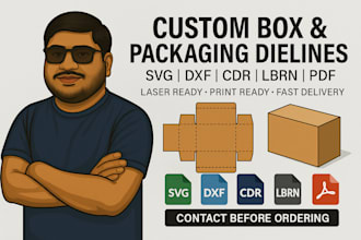 create custom packaging and box dieline in dxf svg cdr and more