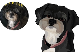 do vector portrait for pet, cat, dog, horse or any animals