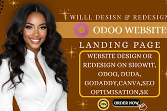 design or redesign duda website, showit, odoo design, godaddy, hostinger