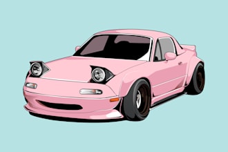 draw your car into a vehicle vector illustration cartoon