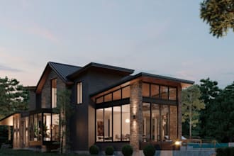 render interior architecture, street landscape model, apartment virtual staging
