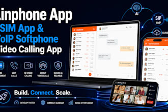 build linphone app, esim app, voip softphone app and video calling app