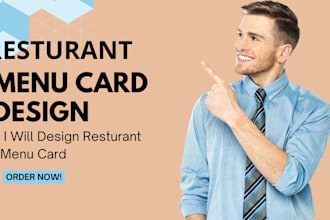 design a unique and good  menu card for your restaurant and café