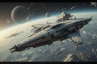make a sci fi spaceship art