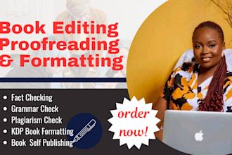 edit, proofread, fact check, format nonfiction book or paperback KDP publishing