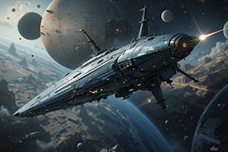 design a sci fi spaceship art