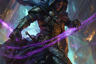 do dnd character art illustration, dnd party, fantasy, game art, sheet