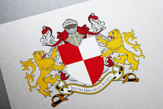 design luxury regal, heraldic, vintage, family crest, coat of arms logo