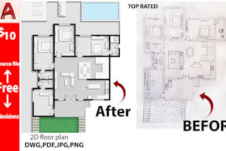 be your architect, draftsman for house plans, cad 2d floor plans,  blueprints