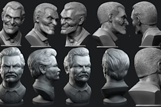 sculpt realistic 3d head 3d bust 3d face 3d full body model for 3d printing