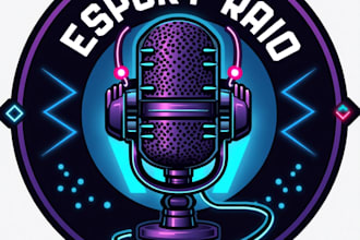 design high quality esport radio podcast mascot logo with my fastest delivery