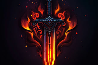design fantasy game logo with cool unique magic style