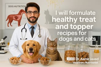 formulate healthy treat and topper recipes for dogs and cats